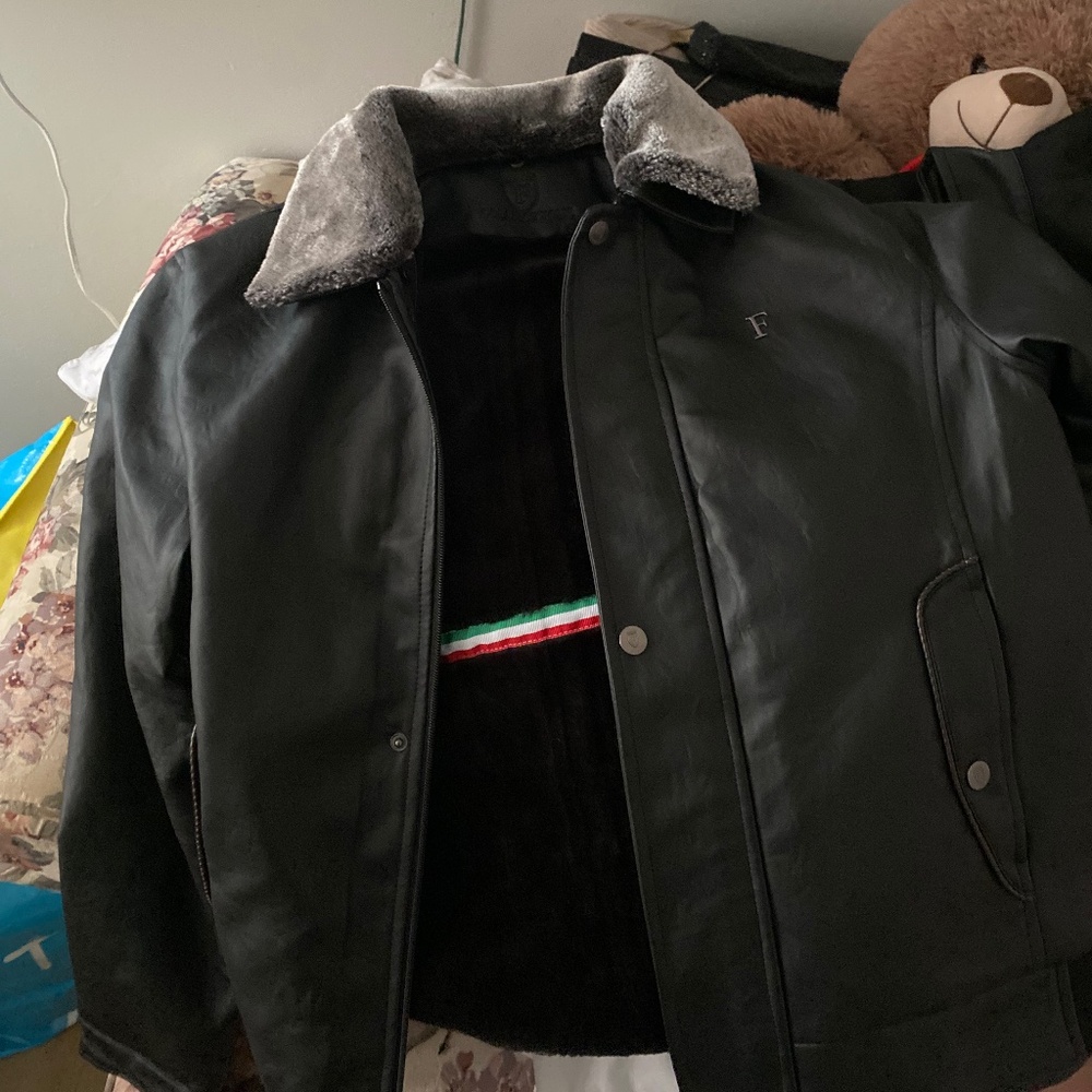 F collection leather jacket